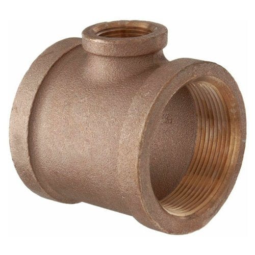 3/4" x 1/2" Brass Reducing Tee (Lead Free) - Fittings N' Valves