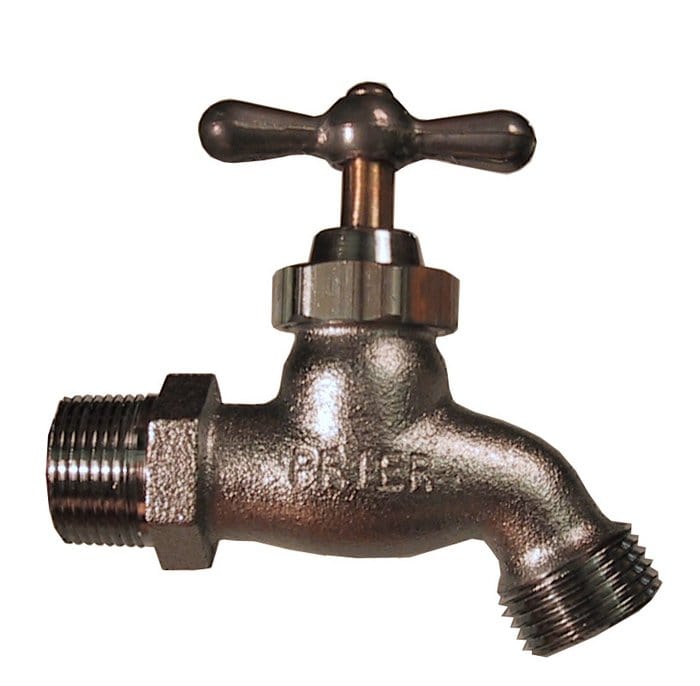 Prier Heavy Pattern Hose Bibb, 1/2" MPT Inlet Satin Nickel Plated