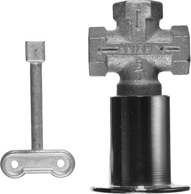 Prier 3 Way Log Lighter Valve; 1/2" FPT; Chrome Plated Escutcheon