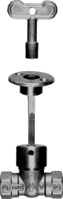 Prier 1/2" Straightway Extended Stem Log Lighter Valve, Chrome Plated Escutcheon