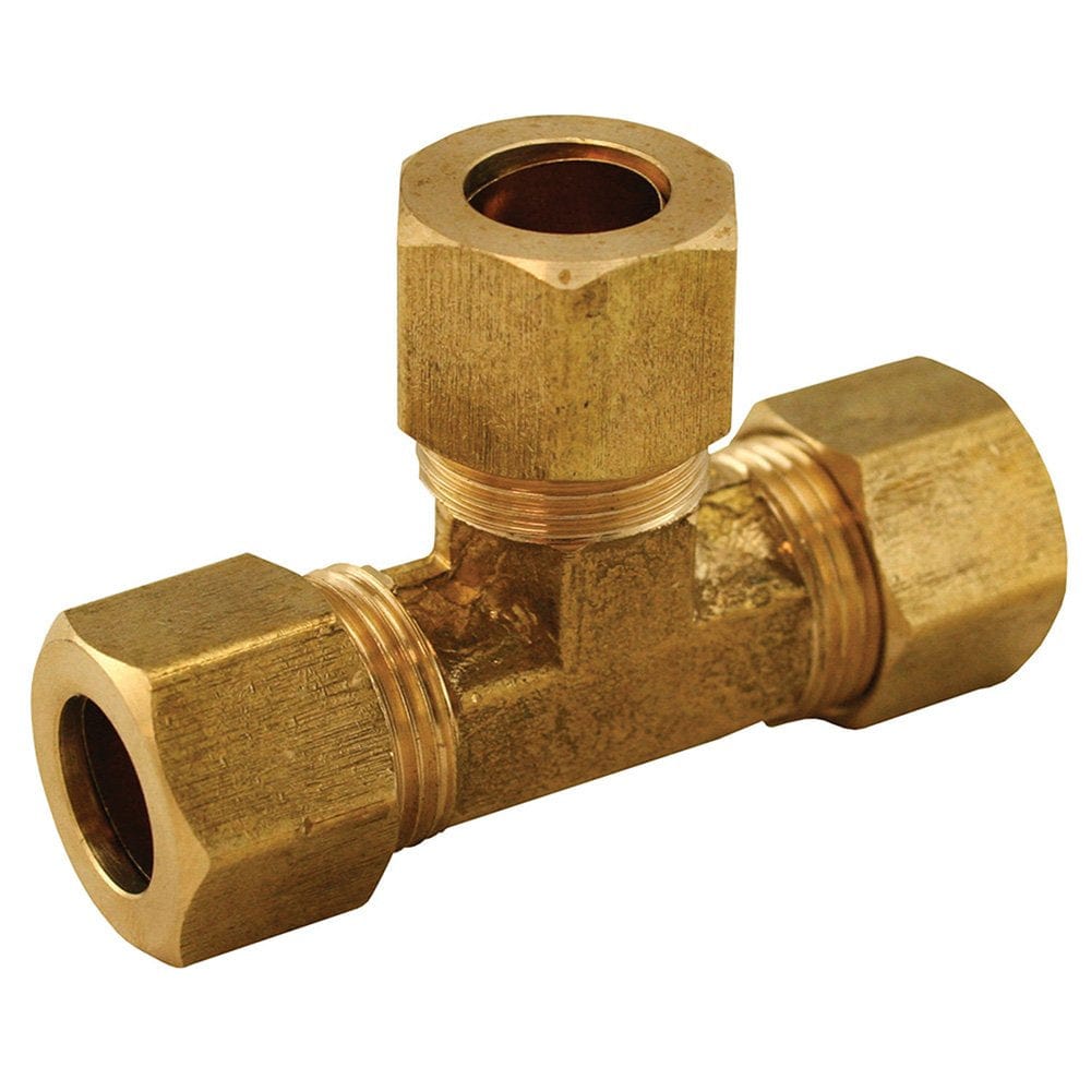 3/8-inch OD Brass Compression Tee, Lead Free