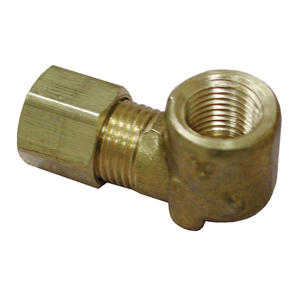 3/8-inch x 1/2-inch 90-degree  Brass Compression x Female Elbow, Lead Free