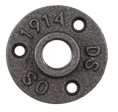 1/2" Black Floor Flange For Pipe Furniture - 3 Hole