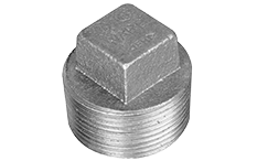 4" Square Head Black Malleable Regular Cored Plugs