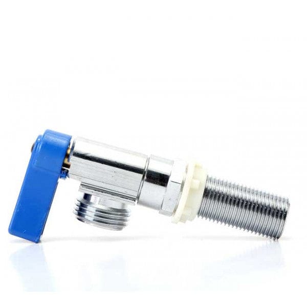 Chrome-Plated Brass Washing Machine Valve - 1/2" - Blue Handle - Fittings N' Valves