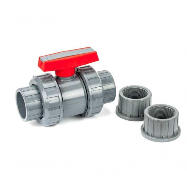 CPVC True Union Ball Valve - Gray - Socket x Socket / FPT x FPT - 1-1/4"