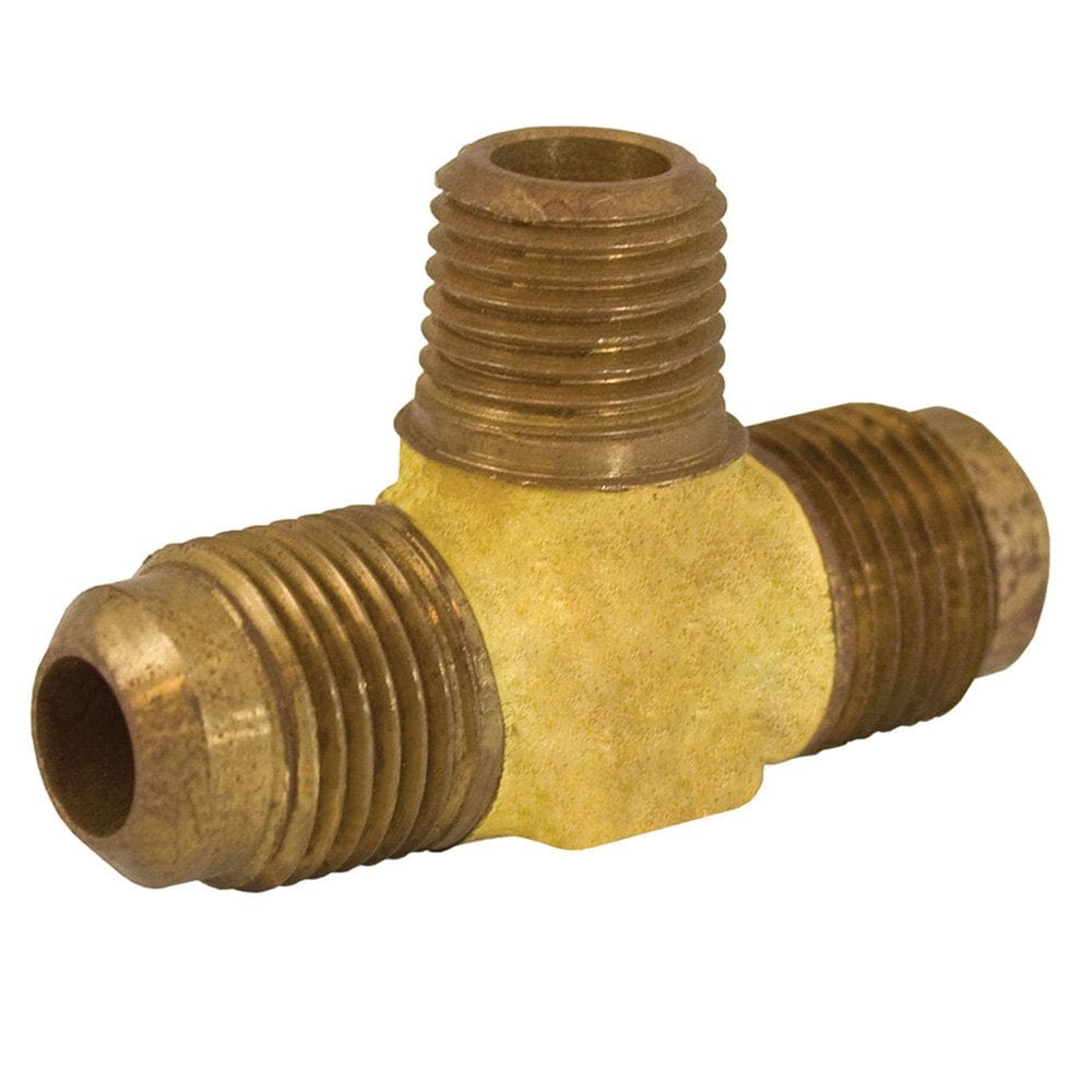 3/8-inch x 1/4-inch Brass Flare x Male Branch Tee