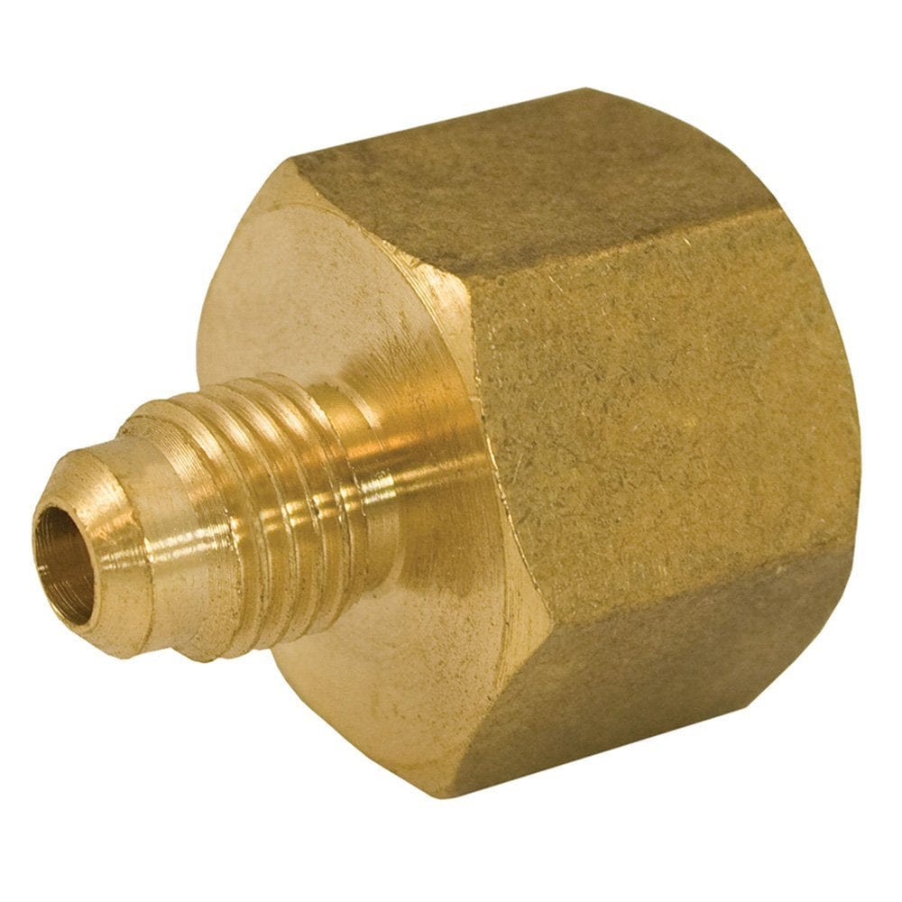 Jones Stephens 3/8-inch x 1/4-inch Brass Flare x Female Coupling - Fittings N' Valves