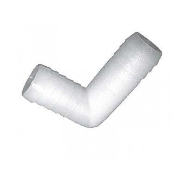 Nylon 90-Degree Hose Coupler - Barb x Barb - 3/4" x 3/4" - Fittings N' Valves