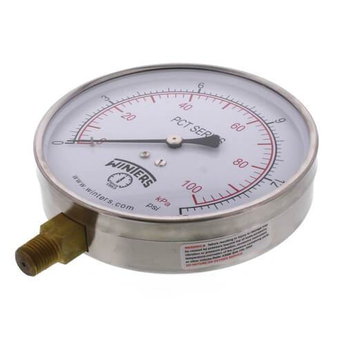 Winters PCT Series Contractor Gauge 30" Hg Vac/kPa