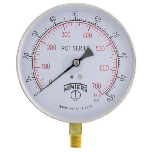 Winters PCT Series Contractor Gauge 0-100 psi/kPa