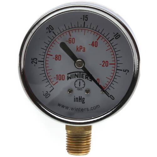 Winters PEM Series Economy Gauge 30" Hg Vac/kPa
