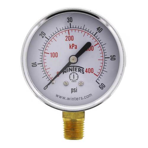 Winters PEM Series Economy Gauge 0-60 psi/kPa