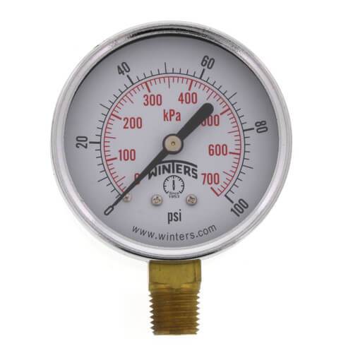 Winters PEM Series Economy Gauge 0-100 psi/kPa