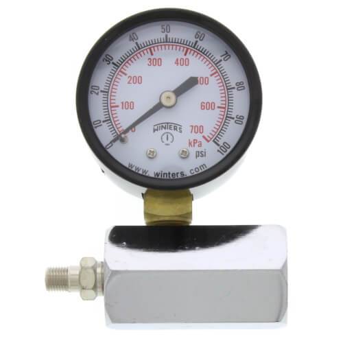 Winters PETG Series Economy Gas Test Gauge 0-100 psi/kPa