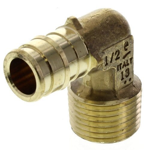 1/2" Expansion PEX x 1/2" MIP Elbow - Lead Free Brass