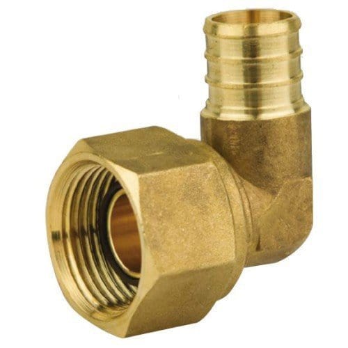 1/2 PEX x 1/2 FIP Swivel Elbow - Brass Nut (Lead Free)