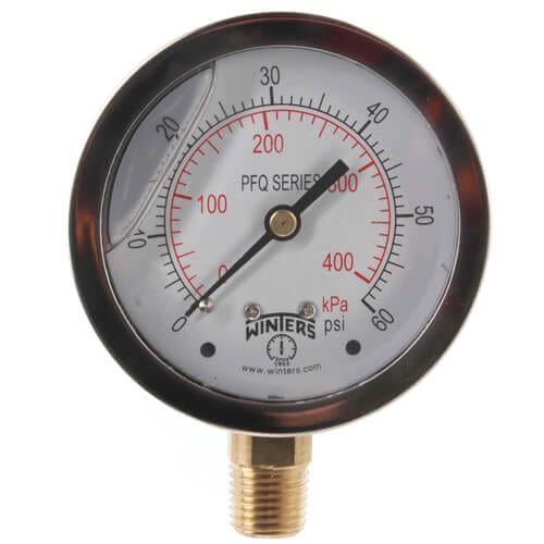 Winters PFQ Series SS Liquid Filled Gauge 0-60 psi/kPa