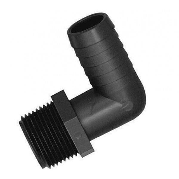 Poly 90-Degree Insert Adapter - MPT x Barb - 1" x 1/2" (100/Cs)