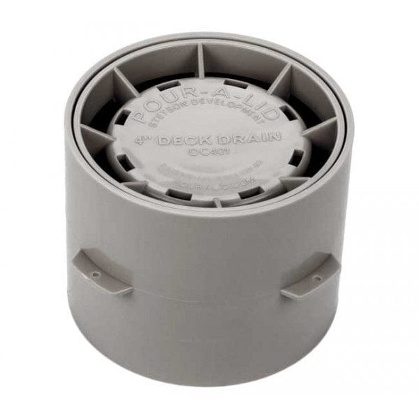 Pour-A-Drain (Round) - 4" - Gray (12/Cs) - Fittings N' Valves