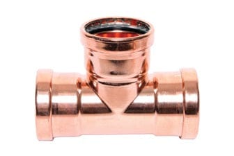 Press Copper Tee, 4'' x 4'' x 4''