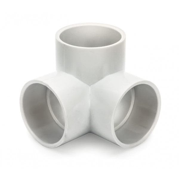 PVC 3-Way Elbow - Schedule 40 - White - Socket x Socket x Socket - 1/2" (100/Cs) - Fittings N' Valves