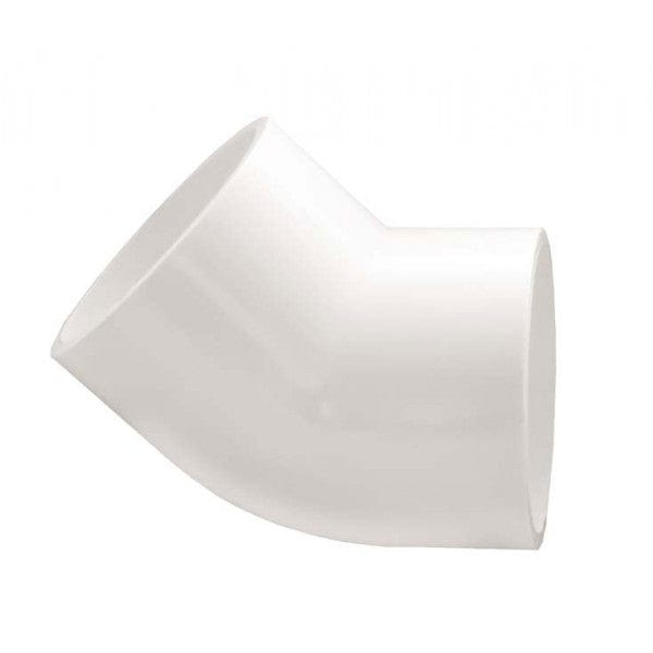 PVC 45-Degree Elbow - Schedule 40 - White - Socket x Socket - 2"  (30/Cs) - Fittings N' Valves