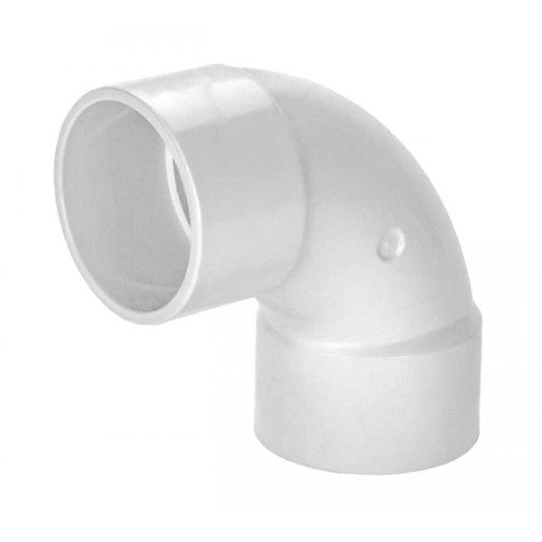 PVC 90-Degree Sweep Elbow - Schedule 40 - White - Socket x Socket - 2" (65/Cs) - Fittings N' Valves