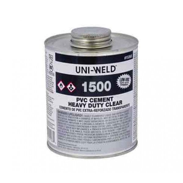 PVC Cement - Clear - Heavy-Duty Glue - 1/2-Pint (24/Cs) - Fittings N' Valves