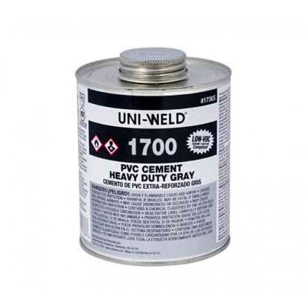 PVC Cement - Gray - Heavy-Duty Glue - 1-Quart (12/Cs) - Fittings N' Valves