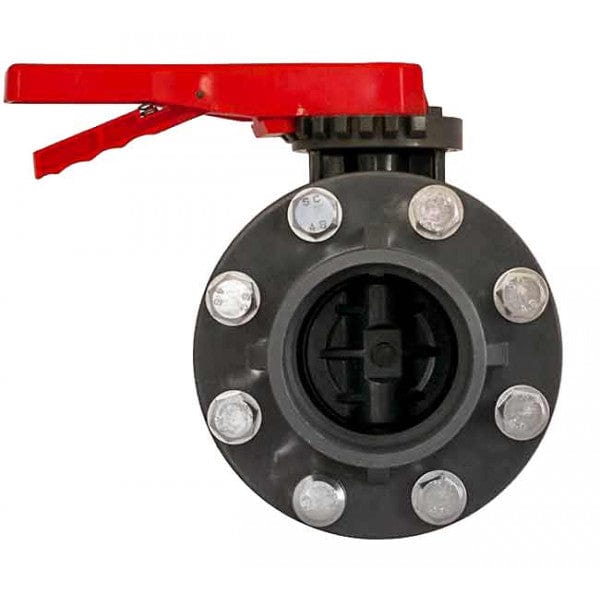 PVC Commercial Grade Butterfly Valve - Gray - Socket x Socket - 8" - Fittings N' Valves