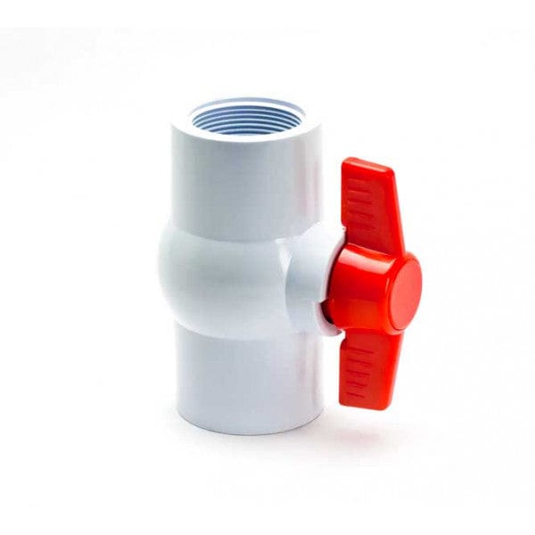 PVC Compact Ball Valve - White - FPT x FPT - 3/4" (80/Cs) - Fittings N' Valves