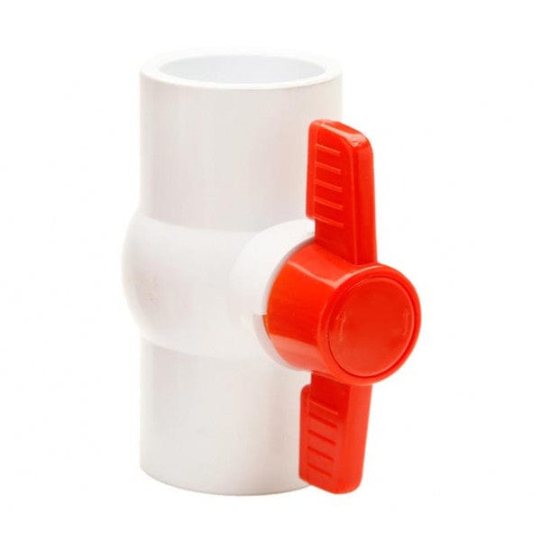 PVC Compact Ball Valve - White - Socket x Socket - 1/2" - Fittings N' Valves
