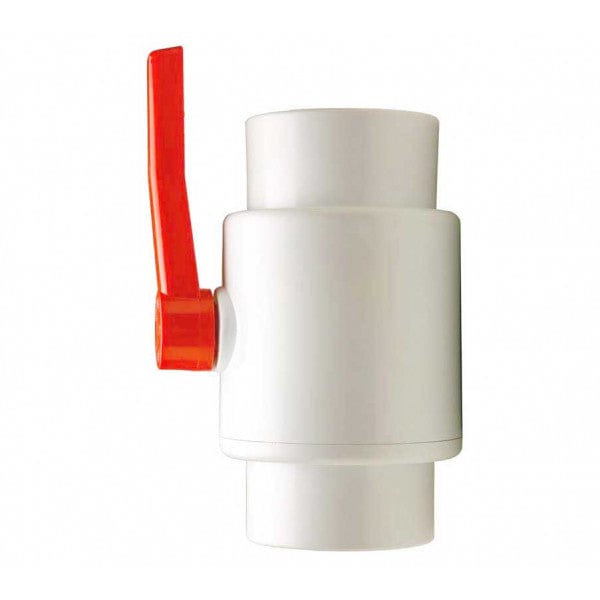 PVC Compact Ball Valve - White - Socket x Socket - 6" (1/Cs) - Fittings N' Valves