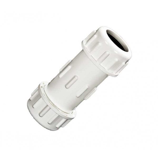 PVC Compression Coupling - Schedule 40 - White - Socket x Socket - 3" (12/Cs) - Fittings N' Valves