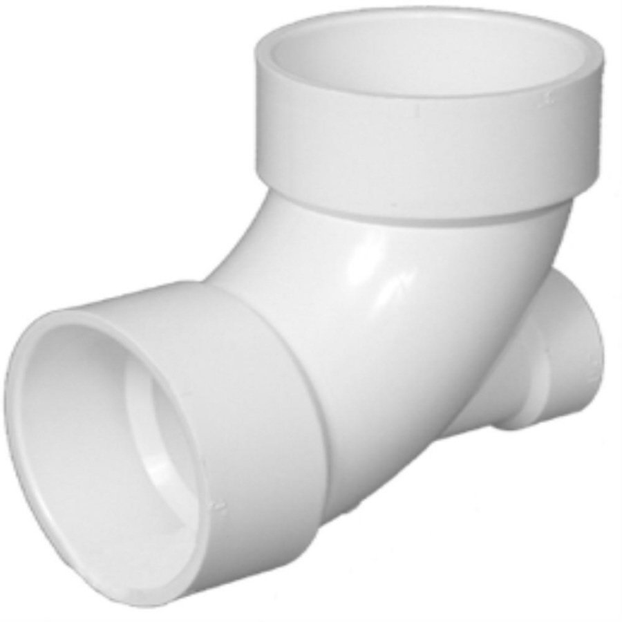 4" x 2"  PVC DWV 90° Elbow W/Heel Inlet