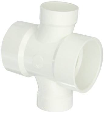 4" x 3" PVC DWV Double Sanitary Tee - Fittings N' Valves