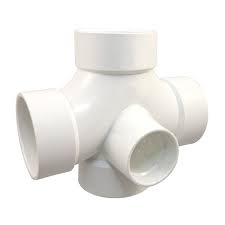 3" x 2" PVC DWV Double Sanitary Tee 1 Inlet - Fittings N' Valves