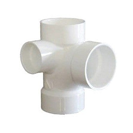 4" x 2" PVC DWV Sanitary Tee 1 Inlet Left Side - Fittings N' Valves