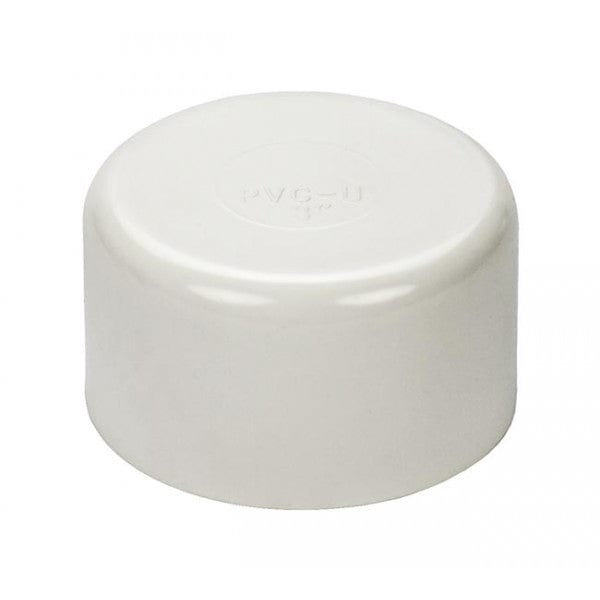 PVC End Cap - Schedule 40 - White - Socket - 3" (72/Cs) - Fittings N' Valves