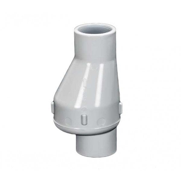 PVC Flapper Check Valve - No Spring - White - FPT x FPT - 3/4" (12/Cs) - Fittings N' Valves