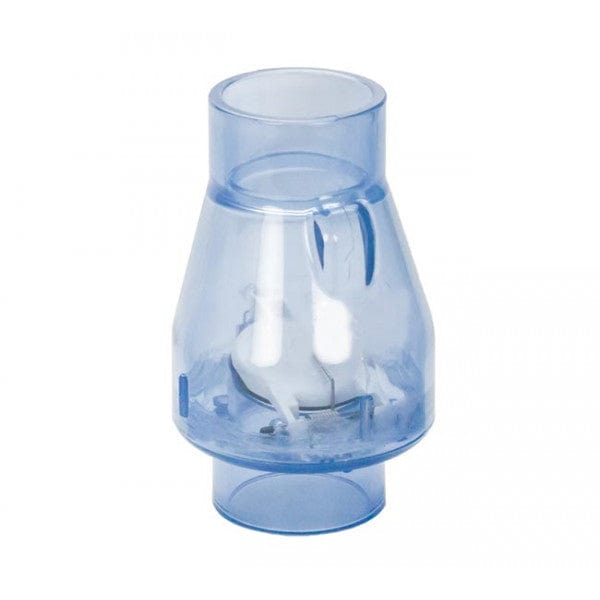 PVC Flapper Check Valve - Spring - Clear - Socket x Socket - 2" (12/Cs) - Fittings N' Valves