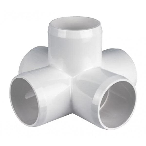 PVC Furniture Grade 5-Way Cross - White - 3/4"