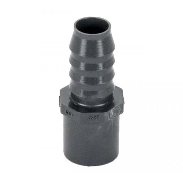 PVC Insert Adapter - Gray - Barb x Spigot - 3/4" - Fittings N' Valves
