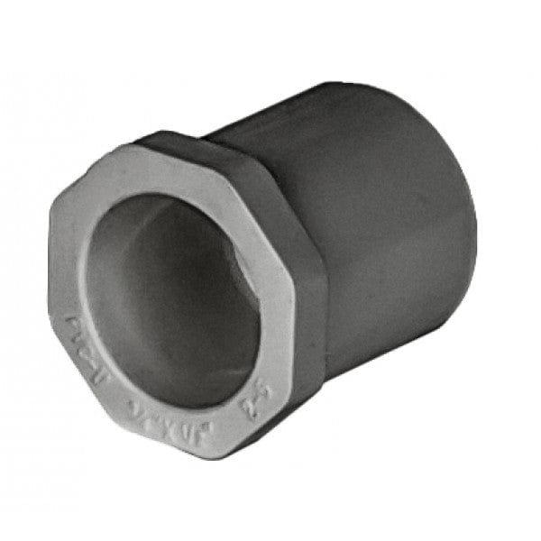 PVC Reducer Bushing - Schedule 80 - Gray - Spigot x Socket - 3/4" x 1/2" (460/Cs)