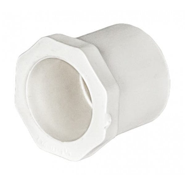 PVC Reducer Bushing - Schedule 40 - White - Spigot x Socket - 1" to 3/4" (360/Cs)