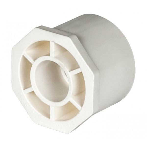 PVC Reducer Bushing - Schedule 40 - White - Spigot x Socket - 2" to 3/4" (96/Cs) - Fittings N' Valves