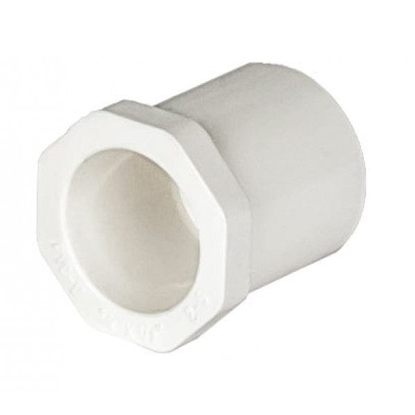 PVC Reducer Bushing - Schedule 40 - White - Spigot x Socket - 3/4" to 1/2" (600/Cs)