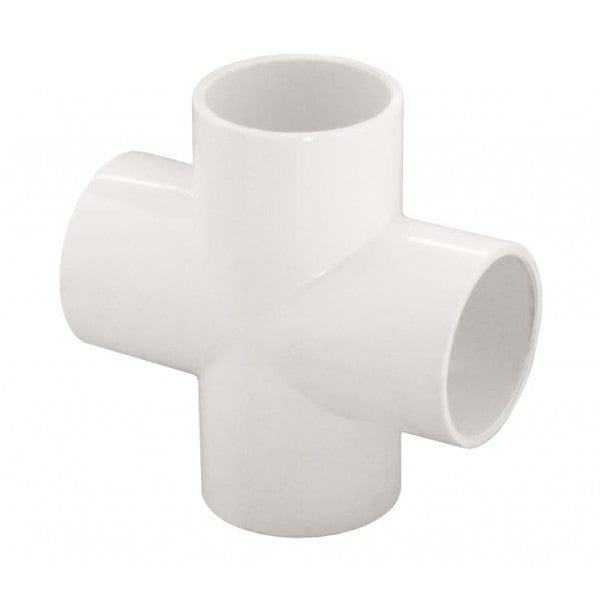 PVC Straight Cross - Schedule 40 - White - Socket - 3/4" (80/Cs) - Fittings N' Valves