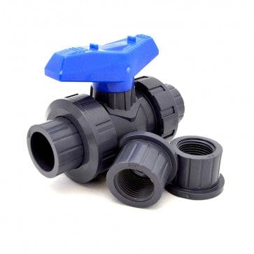 1/2" PVC True Union Ball Valve - Socket & Threaded Ends - Fittings N' Valves